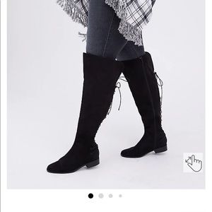 Torrid 9 wide black flat over the knee boots